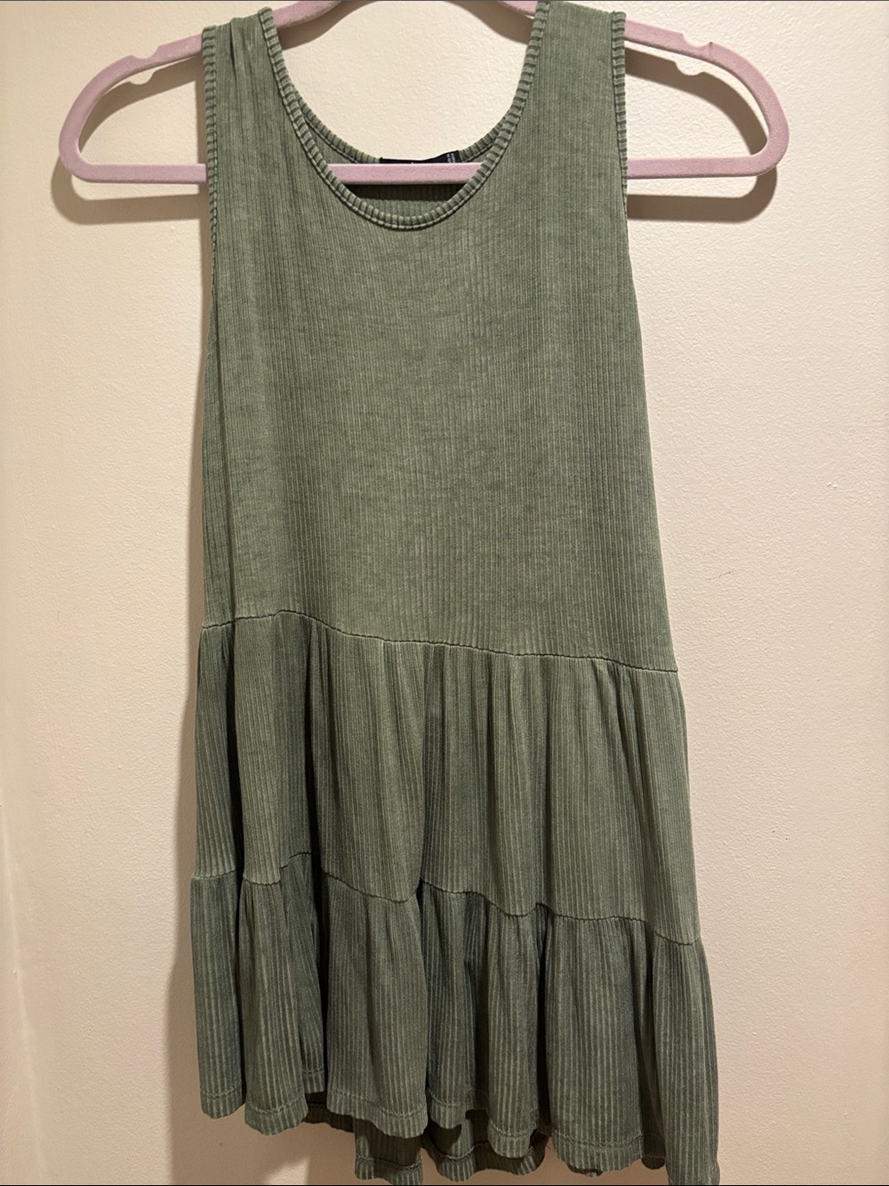 Staccato Ribbed Tank Top in Sage Green